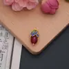 Chapéu com Pingente de Flor Azul Esmeralda Imitação Gotejamento de Óleo Handmade DIY Retro Brincos de Cheongsam Presilha de Cabelo Pulseira Acessórios de Joias