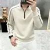 Sudadera con media cremallera cepillada estilo europeo transfronteriza para hombre 2026 Otoño/Invierno Nueva moda casual capa base sudadera de manga larga para hombre