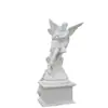 Decoración de Escultura de Ángel de Mármol para Exteriores Estilo Europeo Blanco Arcángel Largo Miguel San Miguel Escultura de Piedra Adornos