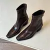 Primer encuentro: Botines elásticos negros de tacón alto grueso, con punta cuadrada, suaves y de corte ajustado para mujer, un nuevo diseño de nicho y elegante, versátiles