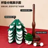 Regalo de Navidad Árbol de Navidad de Madera Maciza Almohadilla Aislante Térmico Antiescarcha Posavasos de un Árbol Mesa de Comedor Adorno Creativo Decoración Festiva