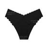 Calcinha Feminina Sexy de Algodão Puro com Renda Ondulada nas Bordas, Peça Única de Seda Gelada para Verão, Sem Costura, com Forro de Algodão, Tamanho Grande