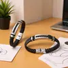 30 años fábrica comercio exterior transfronterizo moda europea y americana hombres y mujeres hueco simple correa de muñeca cinturón tejido de cuero PU pulido pulsera de acero de titanio