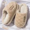 Pantuflas de Algodón para Mujer 2026 Nuevo Otoño/Invierno Hogar Interior Felpa Cálidas Engrosadas Pantuflas de Algodón para Pareja