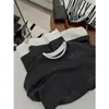 DestacadoYuran 26 Nuevo Estilo Otoño Temprano Doble Mercerizado Suave Lavado con Arena Falso Dos Piezas Color de Contraste Corte Holgado Camiseta de Manga Larga