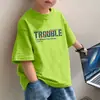2026 Estiloso Moda Tendência Marca para Meninos Versátil Roupa Infantil Top Camiseta de Verão 100% Algodão Puro Camiseta Infantil de Manga Curta