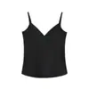 Camisola europea y americana de cuello en V para mujer, prenda exterior de verano 2026, camiseta base de alta elasticidad ajustada, top interior corto a la moda