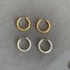 Pendientes de Círculo Simple con Patrón de Martillo Japonés Aguja de Plata 925 Pendientes Avanzados Estilo Nuevo Pendientes de Círculo Lisos Venta al por mayor