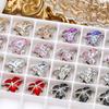 Novo estilo coração de pêssego torto Diamante xiemun xingmang Unha de celebridade da internet Joia de liga para unhas Cristal quente Acessórios de metal com diamante para unhas