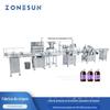 ZONESUN Linha Automática Vertical para Enchimento de Loção Cosmética para Cuidados com a Pele, Tampa de Rosca, Rotulagem, Coleta de Garrafas, Linha de Embalagem em Lata