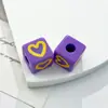 Miçangas Letras Coração Estampadas M 15mm Acessórios para Pendurar em Bolsa Chaveiro Acessórios DIY Corrente Acrílica para Celular Miçangas Soltas Miçangas