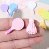 Racket de simulación DIY accesorios para el cabello hechos a mano cuerda para el cabello llavero pegamento de crema funda de teléfono móvil caja de almacenamiento con espejo accesorios de resina