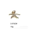 Presilha de Cabelo Estrela do Mar Transfronteiriça, Presilha Grande de Tubarão, Pente de Cabelo Completo de Diamante de Alta Qualidade, Acessório Simples para a Parte de Trás da Cabeça para Mulheres, Em Estoque