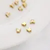 Contas espaçadoras de borboleta lisas em relevo banhadas a ouro 14K para brincos, pulseiras, colares, acessórios de joias artesanais DIY atacado