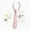 Corbata Rosa para Hombres y Mujeres con Estilo de Cremallera, Decoración de Camisa Casual Juvenil para Mujeres, Estilo K, Corbata Estilo JK Japonés