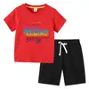 Camiseta para Niños 2026 Verano Nuevo Comercio Exterior Ropa para Niños Ins Estilo Coreano Algodón Manga Corta y Pantalones Cortos para Niños Conjunto de Dos Piezas