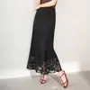 Saia Elegante e Estilosa com Patchwork de Renda Estampada para Mulheres, Nova Coleção Verão 2026 Cintura Alta Emagrecedora Fluida Corte A Tendência