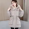 Parka Cálida Engrosada Estilo Coreano Holgada con Cuello Grande de Piel para Mujer 2026 Invierno Nueva Moda Versátil Adelgazante Ropa de Abrigo
