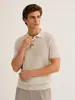 Nuevo Jersey de Punto para Hombre Primavera y Verano con Cuello Polo, Manga Corta y Diseño de Patrón Retorcido, Cómodo, Transpirable y Ligero