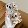 Funda de Teléfono Divertida y Linda con Temática de Gatos para iPhone 18 Pro Max Venta al por Mayor Funda Protectora con Espejo de Maquillaje para iPhone 15