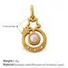 Novo Estilo Doce e Fofo Europeu e Americano DIY Pingente de Estrela, Lua e Coração com Diamante Aço Inoxidável Banhado a Ouro 18K Acessórios Criativos