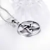 Venta caliente estilo coreano colgante de estrella de seis puntas de acero de titanio etiqueta redonda de acero inoxidable de moda collar de acero inoxidable de personalidad