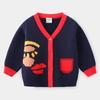 Otoño e invierno 2023 Nuevo abrigo suéter multi-color mezclado casual suéter de dibujos animados ropa para niños abrigo suéter
