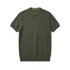 Ropa de Hombre Jiezhan Estilo Old Money Bloque de Color Cuello de Punto Manga Corta 2026 Verano Nuevo Retro Americano Commuting Camiseta de Color Sólido