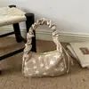 Bolso de hombro muy elegante con estampado vintage, bolso de axila plisado, bolso de mano plisado de nicho, versátil para cualquier ocasión
