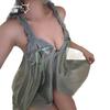 Lingerie Sexy Seios Pijamas Quentes Camisola Sexy de Alças Perspectiva em Renda Fivela Frontal Pijamas Sexy Desejo Puro