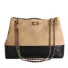 Bolso tote nuevo y elegante con cierre de candado, correa de cadena y correa para el hombro, con gran capacidad, diseño de rombos y un diseño sencillo, adecuado para exportación