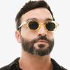 Gafas de Sol Poligonales de Uñas de Arroz Retro Europeas y Americanas Ins Gafas de Sol Protección Solar Estilo Cóncavo Avanzado Gafas de Sol de Moda