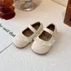 Zapatos Mary Jane de Cuero para Niñas, Nuevo Estilo Primavera y Otoño, Ribete de Encaje, Suela Suave, Zapatos de Princesa para Niños de 3 a 6 Años