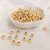 Cuentas planas de calabaza de oro de 14K que conservan el color, hechas a mano con cuentas, cuentas sueltas de grano de melón para bricolaje, cuentas para pulsera, material de cuentas para joyería a juego