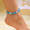 Pulsera de Concha de Estrella de Mar de Grava Estilo Vacaciones Oceánicas Transfronteriza Pulsera de Concha de Playa de Verano Pequeña y Fresca Cadena para el Pie