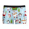 Cueca Masculina Estampada de Natal Nova Respirável Confortável Boxer de Seda de Leite Boxer com Estampa Digital de Seda de Leite