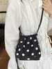 Bolsa Saco de Cordão com Bolinhas Estilo Coreano Ins para Escritório e Dia a Dia Modelo Novo Verão 2026 Bolsa de Ombro Transversal Fashion Personalizada