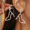 Brincos Exquisitos de Corte Geométrico Brilhantes com Diamante Rainha de Salto Alto da Amazon, Venda Quente para Mulheres, Acompanhante de Noiva, Competição de Performance
