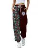 Calça Harem Feminina Estampada Digitalmente em 3D com Duas Cores, Casual Esportiva, com Cordão e Elástico no Tornozelo, Roupas Femininas Outono 2021 Nova