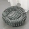 Cama para gato transfronteriza, cama para mascotas de interior, adecuada para todas las estaciones, forma redonda, felpa de pelo de conejo de invierno, engrosada para abrigar, cama para perro, tapete para mascotas