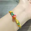 Pulsera de Cuerda Trenzada Hecha a Mano DIY, Colgante Bolsa de la Suerte con Hebilla Ruyi de Esmalte Dorado Arena de Larga Duración, Accesorios Culturales y Creativos