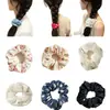 Scrunchies de Tela Estilo Vintage al por Mayor, Cintas para el Cabello Coreanas con Bordado Floral a Cuadros, Suministro para Tiendas de Accesorios, Directo de Fábrica