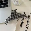Pinza para el Cabello de Cuadros Transparente Negro, Pinza Sencilla para el Cabello, Pinza de Tiburón, Accesorio Versátil de Alta Gama para el Cabello Diario, Estilo Nuevo