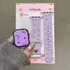 Gatito Dibujo Lineal Adecuado para Correa de Apple Watch iwatchsS11/10/9 Silicona AppleUltra3 Gris SE