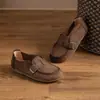 Nuevos Zapatos Planos de Piel Genuina en Stock, Zapatos de Noche Suaves Estilo Hada, Mocasines Versátiles de Boca Baja