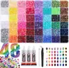 Atacado best-seller transfronteiriço 48 cores 60 cores strass de fundo plano 15 grades 40 grades conjunto de strass de resina strass AB acessórios de decoração para nail art