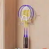 Gancho especial para raquetas de bádminton y tenis, almacenamiento de pared, nuevo y creativo soporte de exhibición de raquetas para uso doméstico sin taladro