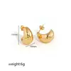 Pendientes de Acero Inoxidable con Forma de Gota de Lujo Ligero de Venta Caliente Europeos y Americanos para Mujer, Pendientes Huecos de Oro de 18 Quilates con Diseño de Nicho al por Mayor