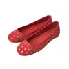 Zapatos de Ballet con Tachuelas Redondas 2026 Verano Nuevos Zapatos de Mujer Estilo Coreano Diseño de Remaches Planos Slip-On Boca Baja Zapatos de una Sola Pieza