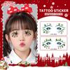 Pegatinas navideñas para caras, maquillaje de ambiente, pegatinas para ojos, dibujos animados creativos, lindo hombre de jengibre, gorro navideño, alce, gran valor